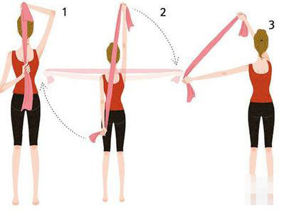 巧用布条拉伸运动 健身减肥(组图）